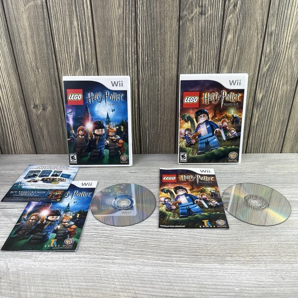 LEGO Harry Potter: Years 1-4 and 5-7 set of 2 - Nintendo Wii w/Manual Complete